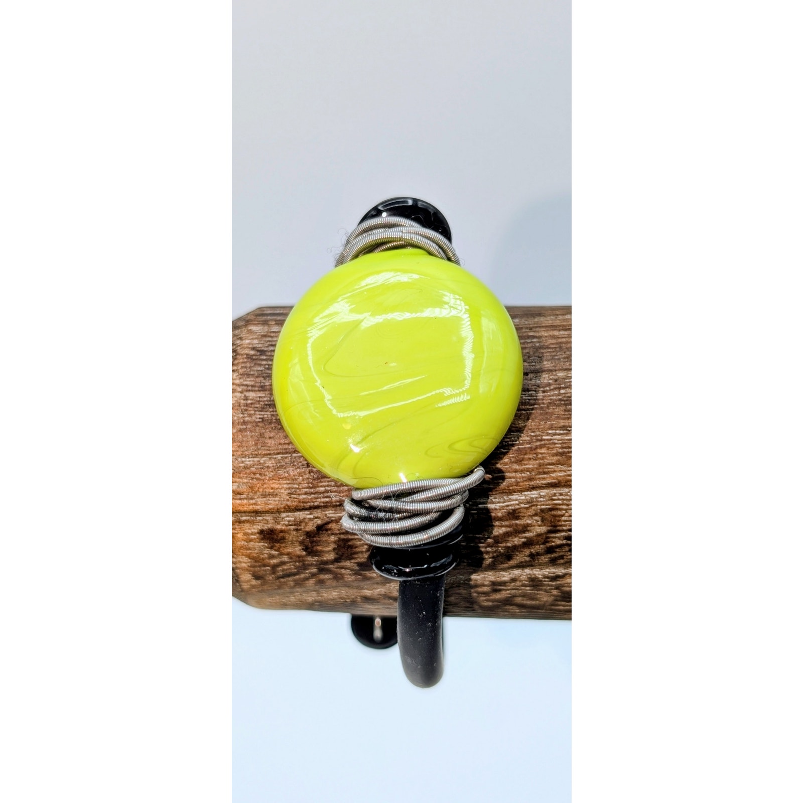 Made In Italy Lime Green Murano Glass Rubber Wrap Bracelet